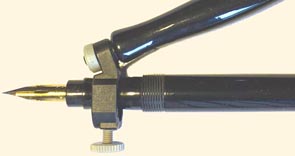Zebra Fountain Pen mounted in handle